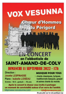 CONCERT en l'abbatiale de Saint-Amand-de-Coly @ SAINT-AMAND-DE-COLY (24290)